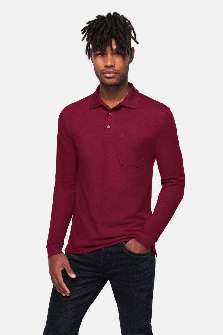 NO. 817 – HAKRO Pocket-Longsleeve-Polo MIKRALINAR® ECO