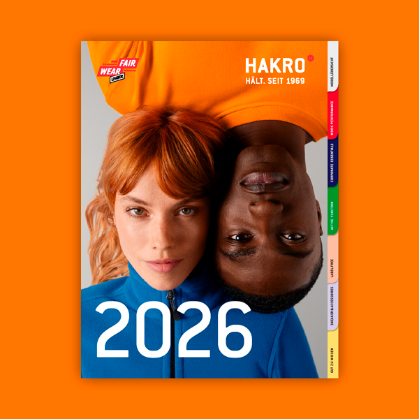 HAKRO Katalog 2026 – hochwertige Firmenbekleidung und Workwear